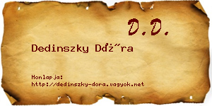 Dedinszky Dóra névjegykártya